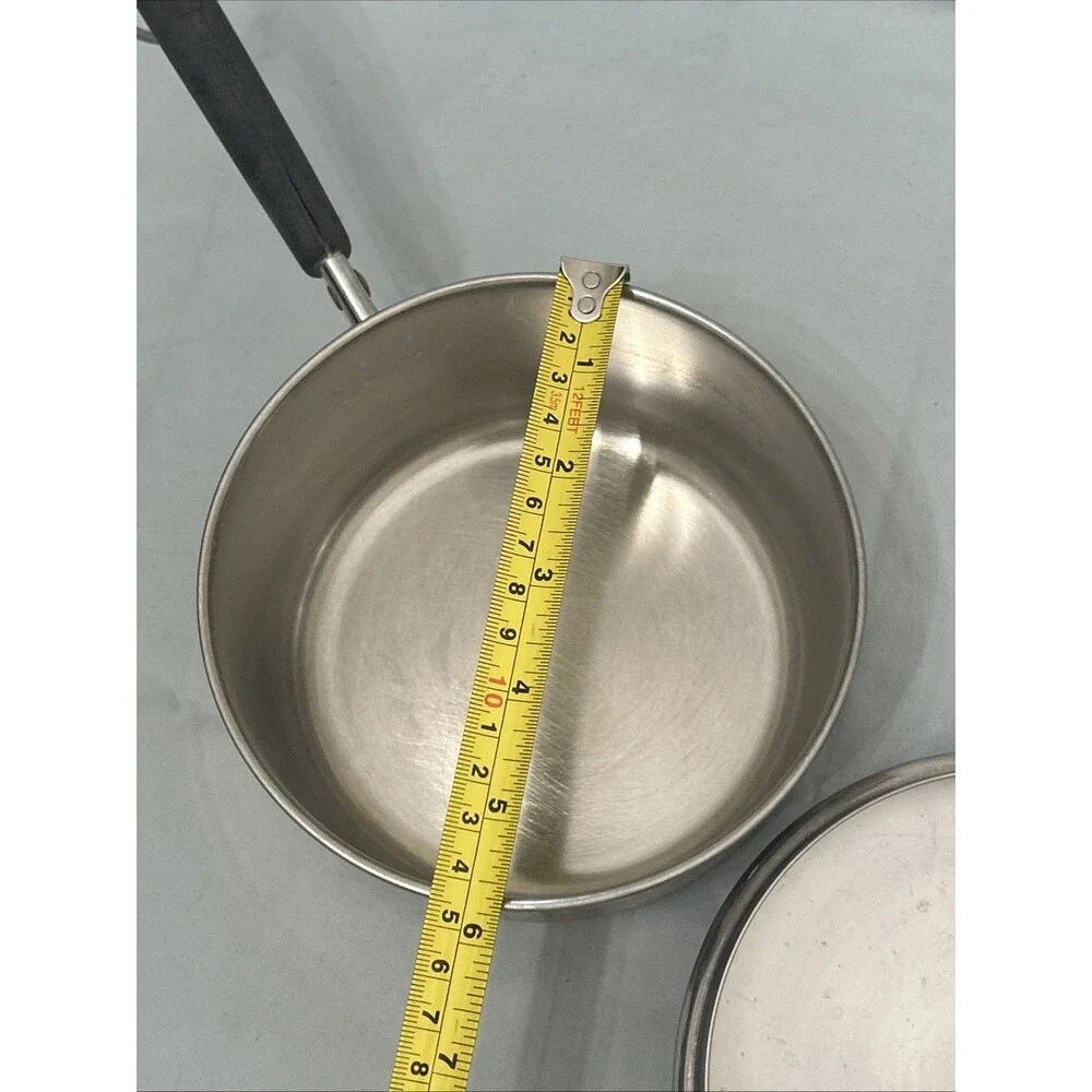 Vintage Revere Ware 1 Quart Stainless Steel Saucepan Copper Clad Bottom and Lid